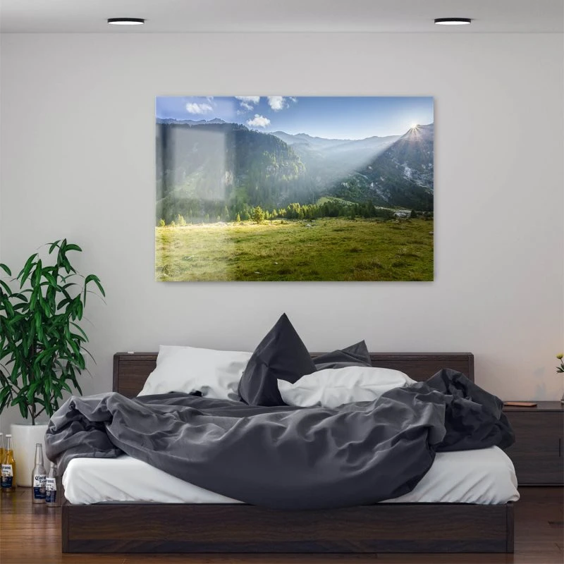 Acrylglasbild XXL, Berge & Gebirge Herbst Zillertal Tirol 160x120cm groß