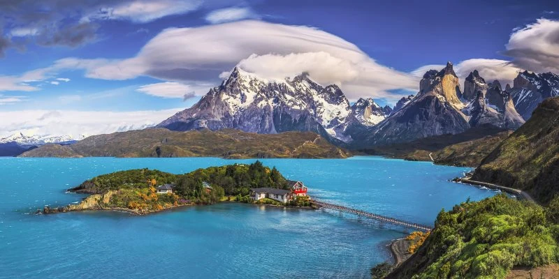 Berge & Gebirge Lake Pehoe Patagonien als Acrylglas Bild 120x60cm