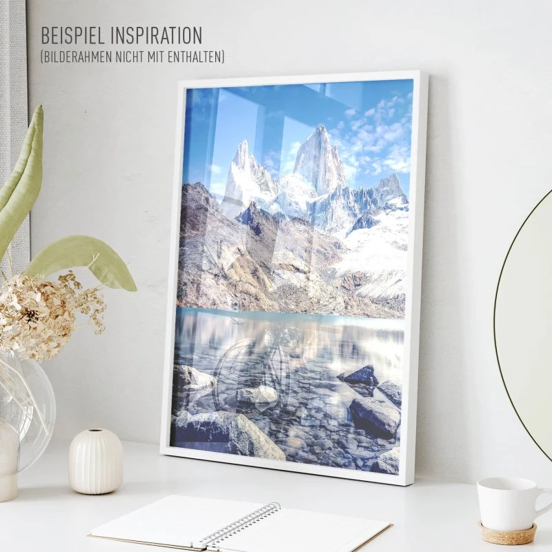 Poster 40x60cm im Hochformat, Fitz Roy und  Cerro Torre Berge & Gebirge