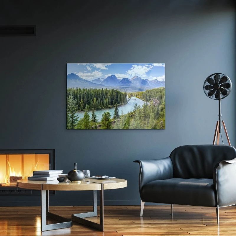 Berge & Gebirge Morants Curve Kanada Banff als Acrylglasverbund Bild 200x150cm