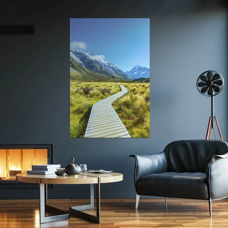 Poster 40x60cm im Hochformat, Mount Cook National Park Neuseeland Berge & Gebirge