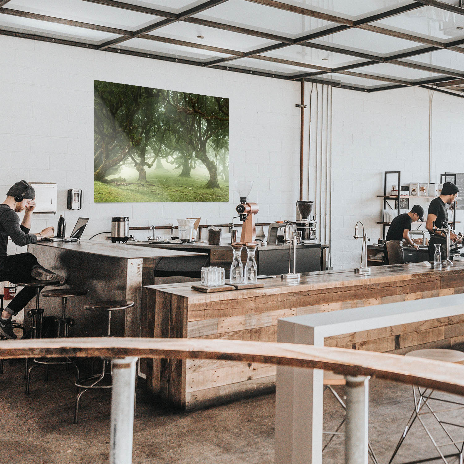 Großformat WandPoster Wald & Bäume Nebel Gestalten, 180x90cm
