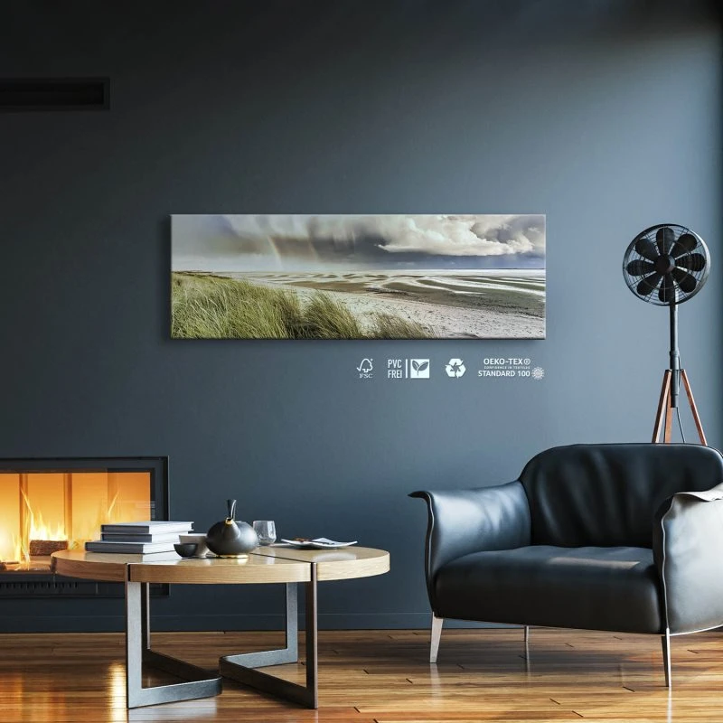 Strand & Meer Wattenmeer Nordsee als Leinwand Bild 150x50cm