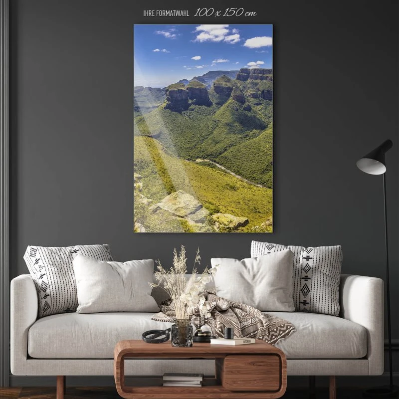 Berge & Gebirge im XXL Hochformat, Blyde River Canyon als Acrylglasbild 100x150cm