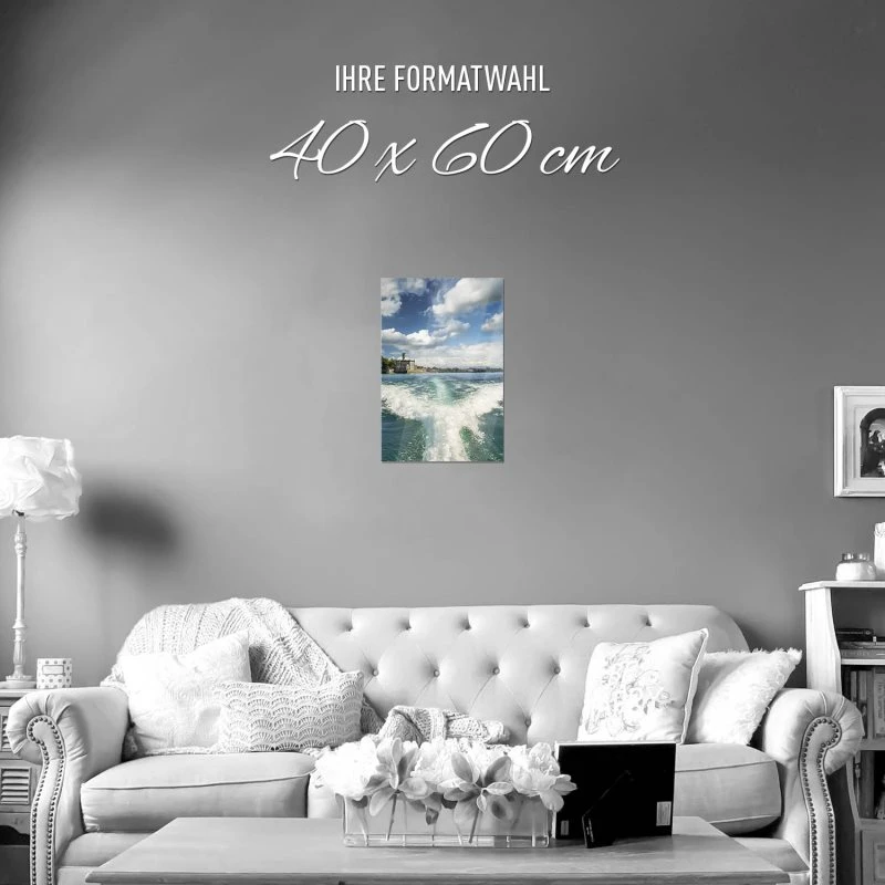 Poster 40x60cm im Hochformat, Bootsfahrt Bodensee Flüsse & Seen
