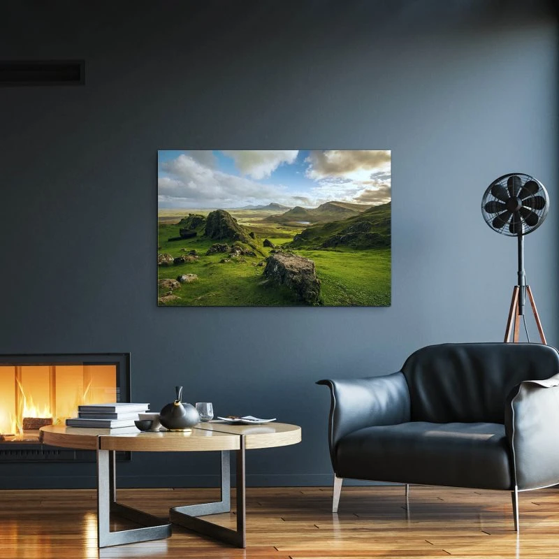 200x150cm großes Alu-Dibond Bild, Berge & Gebirge Quiraing Pass Schottland