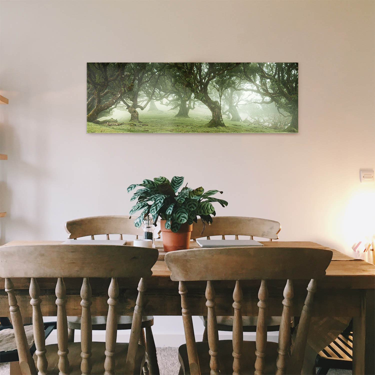 Wald & Bäume Nebel Gestalten als Acrylglasverbund Bild 180x90cm