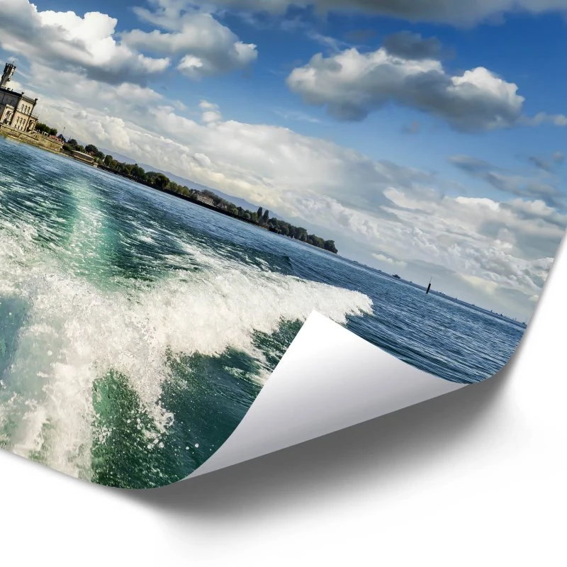 Poster 40x60cm im Hochformat, Bootsfahrt Bodensee Flüsse & Seen