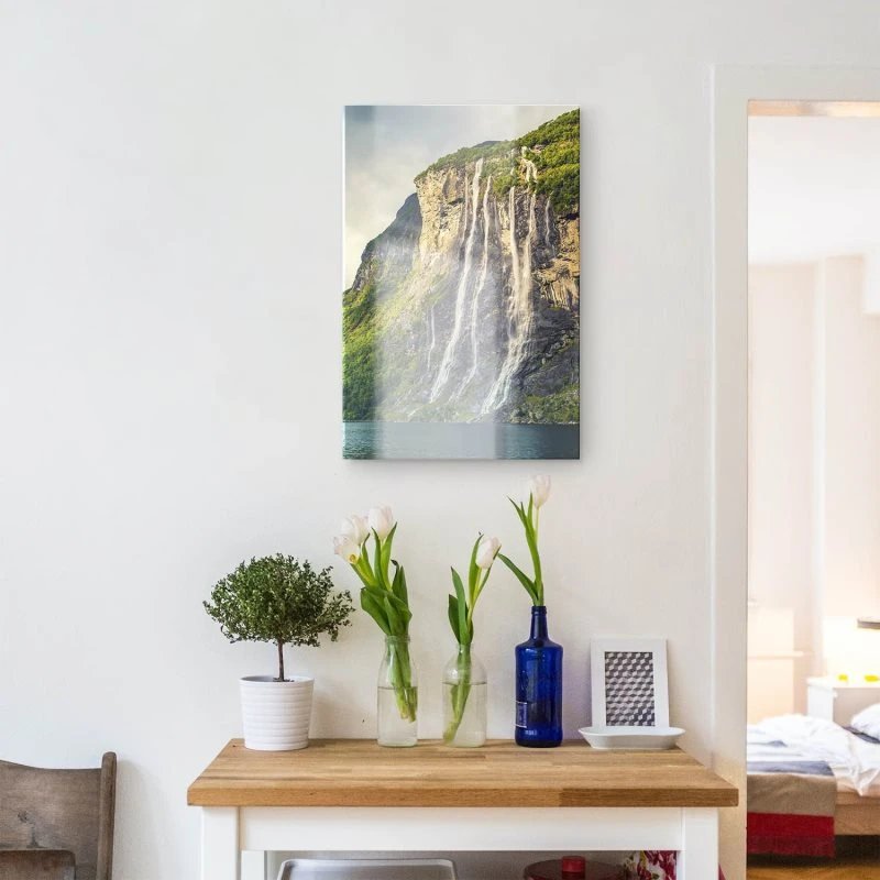 Wasserfall im XXL Hochformat, Seven Sisters als Acrylglasbild 100x150cm