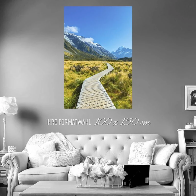 Berge & Gebirge Mount Cook National Park Neuseeland Poster XXL 100x150cm im Hochformat