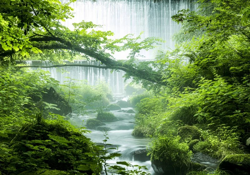Poster Kitanosawa Japan Wasserfall, 70x100cm groß