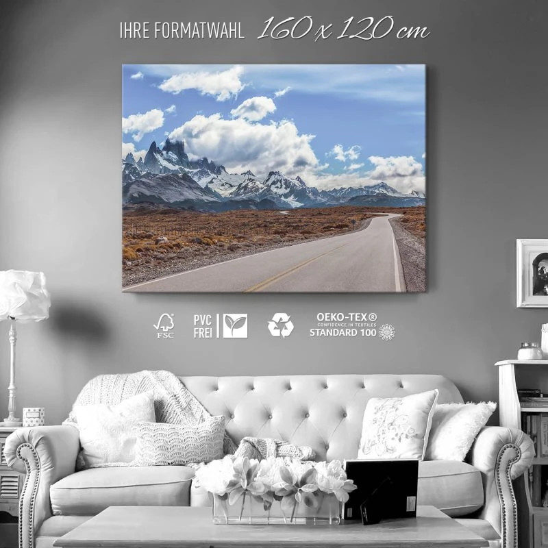 Keilrahmenbild groß, Berge & Gebirge Fitz Roy 160x120cm 
