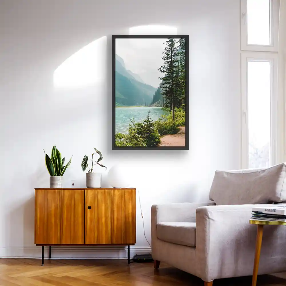 Flüsse & Seen Banff National Park Kanada im Hochformat 80x120cm mit schwarzen Bilderrahmen