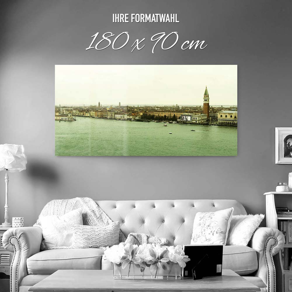Panorama Acrylglasbild 180x90cm Skyline Venedig in Italien