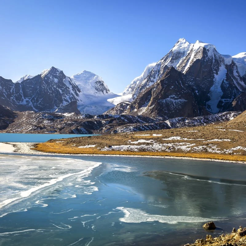 Berge & Gebirge Himalaya Gurudongmar See als Alu-Dibond Bild 50x50cm
