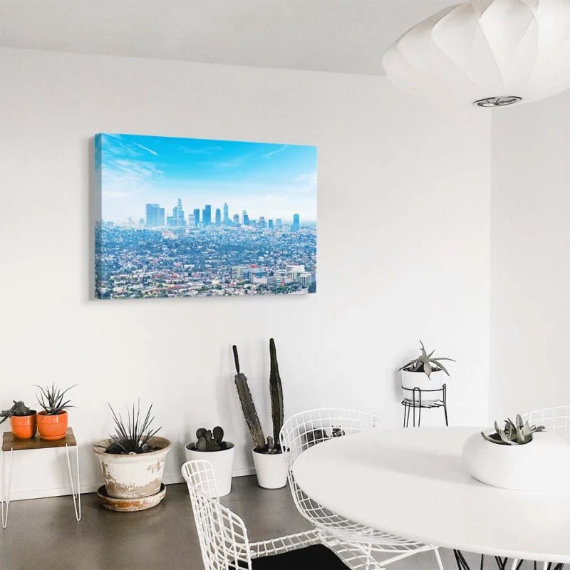 Keilrahmenbild Hochformat, Skyline, Los Angeles Panorama 60x90cm groß