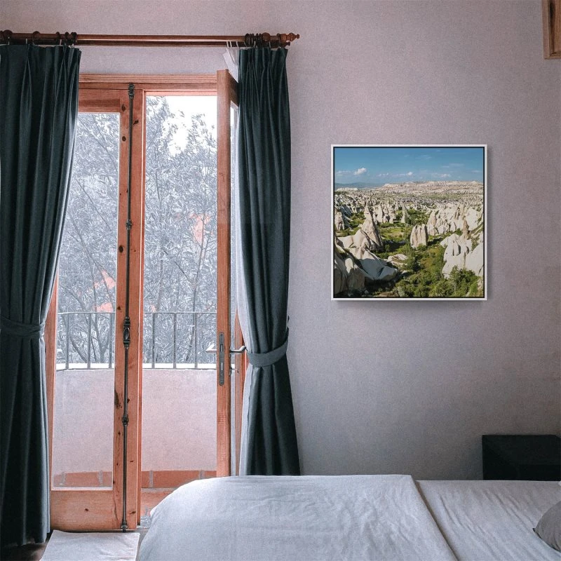 Berge & Gebirge Kappadokien Türkei im weißen Bilderrahmen, 80x80cm
