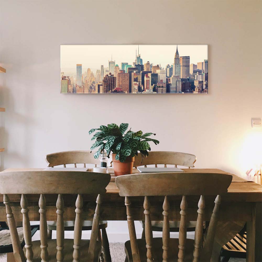 Skyline New York Vintage look als Keilrahmenbild 180x90cm