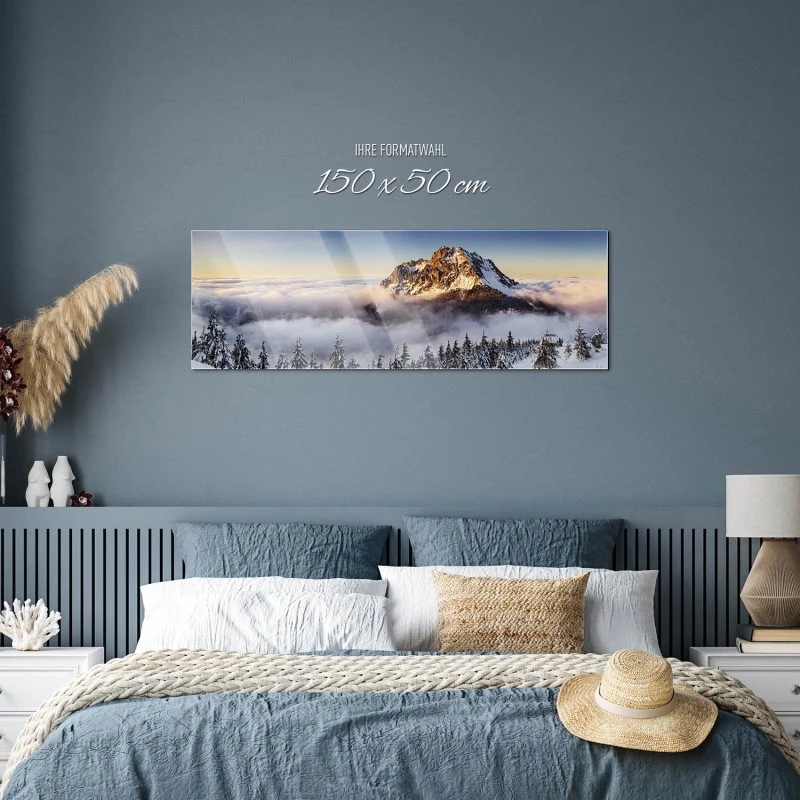 Berge & Gebirge Winter Mala Fatra slowakei als Acrylglasverbund Bild 150x50cm