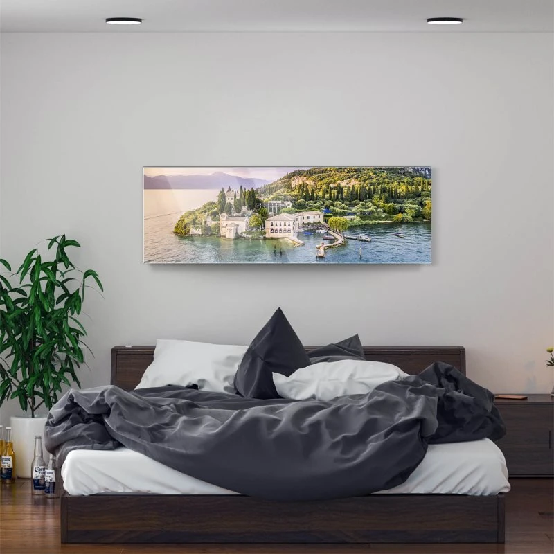 Strand & Meer Punta San Vigilio, Gardasee als Acrylglasverbund Bild 150x50cm