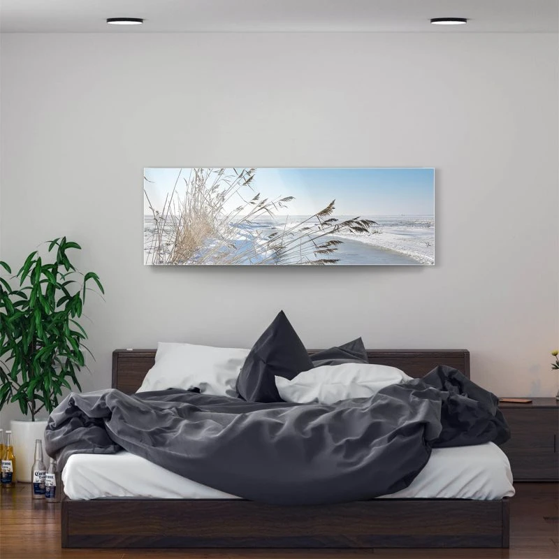 Acrylglasbild 150x50cm groß Strand & Meer Winterhafer Ostsee