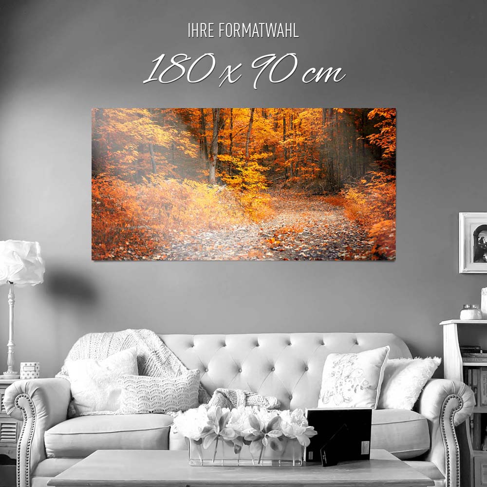 Großformat WandPoster Wald & Bäume Herbst Wanderung II, 180x90cm