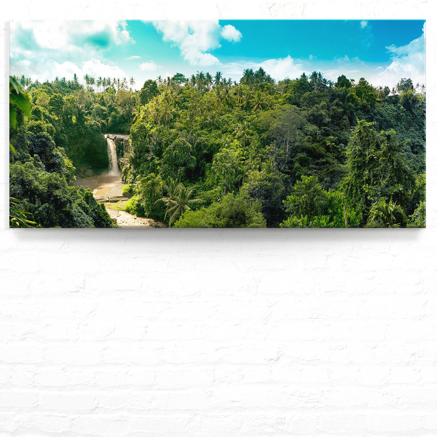 Leinwandbild 120x60cm Dschungel, Wasserfallpanorama