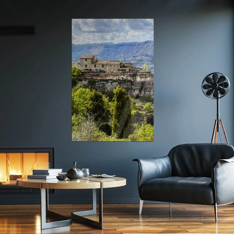 Poster 40x60cm im Hochformat, Spanien Dorf Siurana Berge & Gebirge