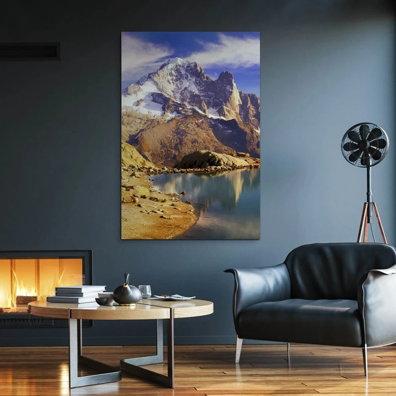 Alu-Dibond Bild im Hochformat, Berge & Gebirge Crystal Lakes Franz. Alpen 60x90cm