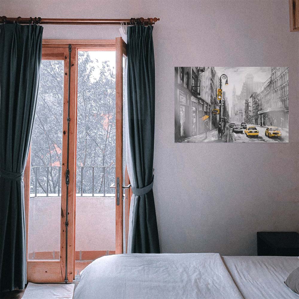 WandPoster Skyline Gemäldeoptik, schwarz weiß, , 50x50cm