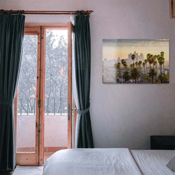 Skyline Los Angeles Palmen als Acrylglas Bild 120x60cm