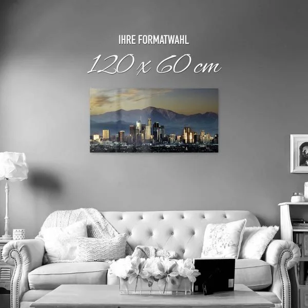 Skyline Los Angeles by night als Acrylglas Bild 120x60cm