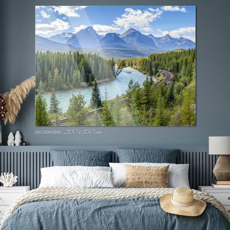 Berge & Gebirge Morants Curve Kanada Banff als Acrylglasverbund Bild 200x150cm
