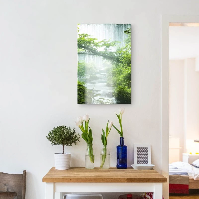 Wasserfall im Hochformat, Kitanosawa Japan als Acrylglas Bild 40x60cm