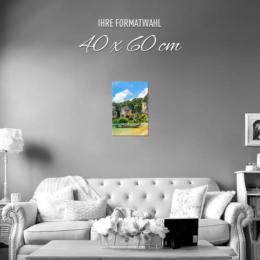 Poster 40x60cm im Hochformat, Thailand Traum Strand & Meer