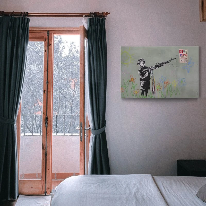 Keilrahmenbild Banksy Art, Child Soldier 90x60cm groß