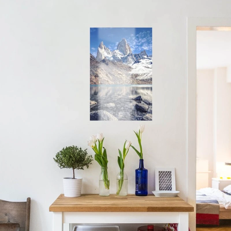 80x120cm großes WandPoster Hochformat, Berge & Gebirge Fitz Roy und  Cerro Torre