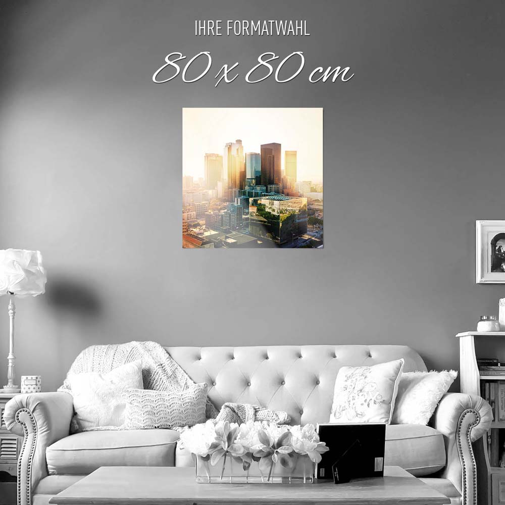 WandPoster Skyline Los Angeles Sunset, 80x80cm