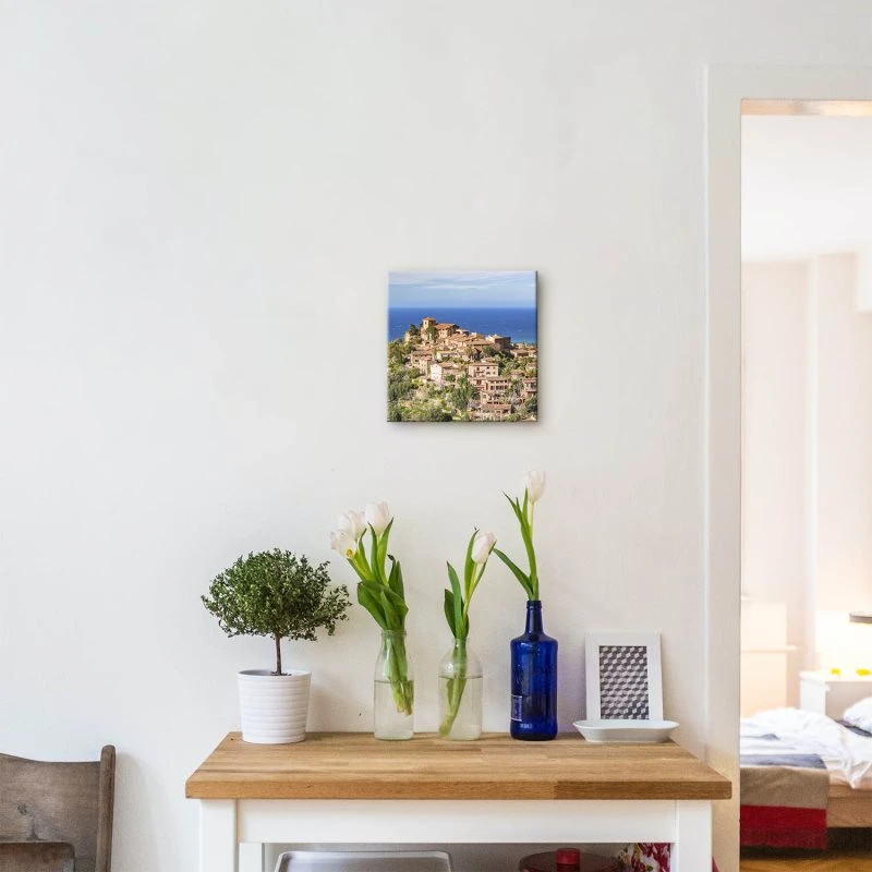 Strand & Meer Bergdorf Deia, Mallorca als Leinwand Bild 30x30cm