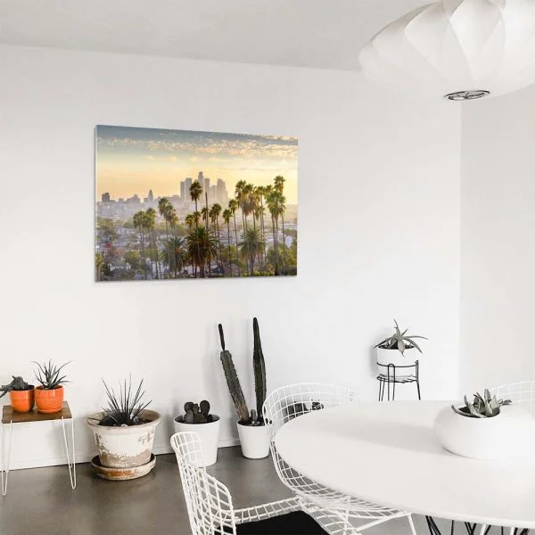 Skyline Los Angeles Palmen als Acrylglas Bild 120x60cm