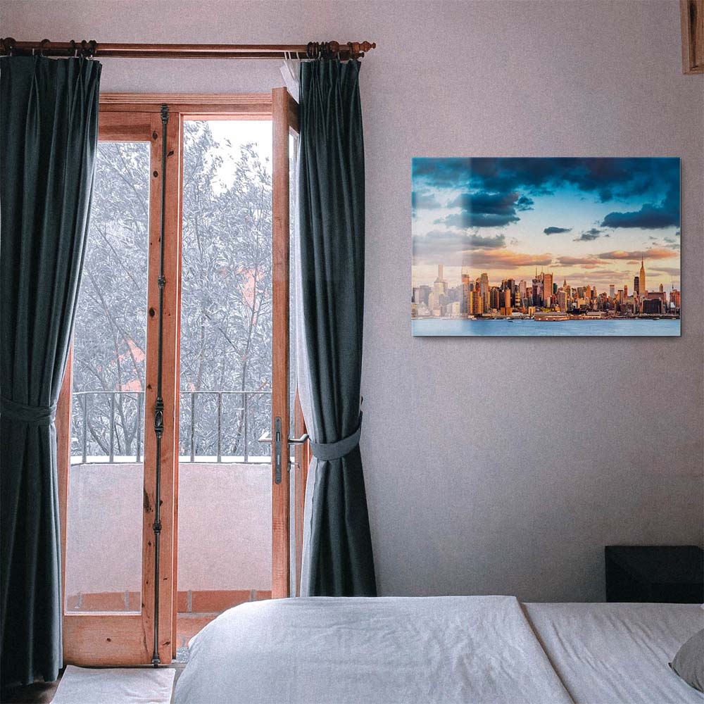 Skyline Panorama von New York als Acrylglasverbund Bild 200x150cm