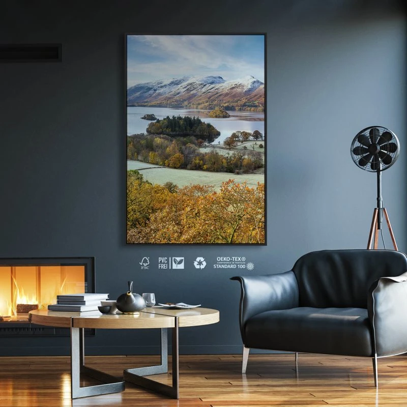 Berge & Gebirge Derwent Water England im Hochformat 40x60cm mit schwarzen Bilderrahmen