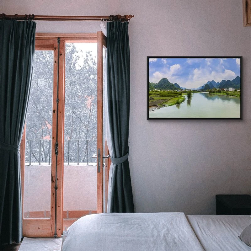 Flüsse & Seen China Li-Fluss im schwarzen Bilderrahmen, 60x40cm
