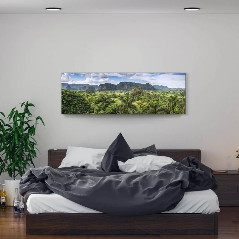 Berge & Gebirge Kuba Valle de Viñales als Leinwand Bild 150x50cm
