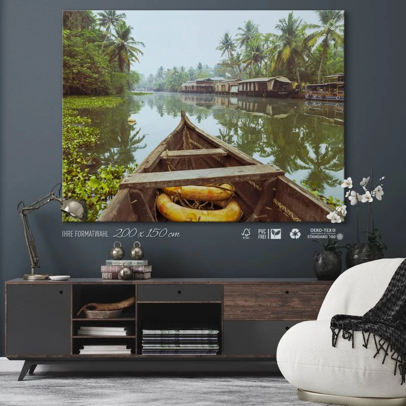 Flüsse & Seen Kumarakom Indien als Keilrahmenbild 200x150cm