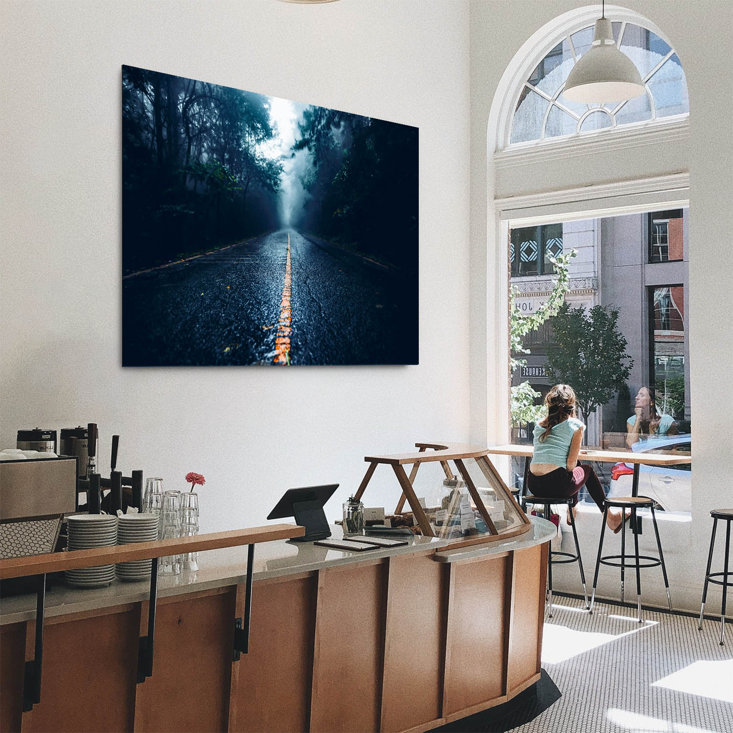 Panorama Alu-Dibond Bild 180x90cm Wald & Bäume Straßenperspektive