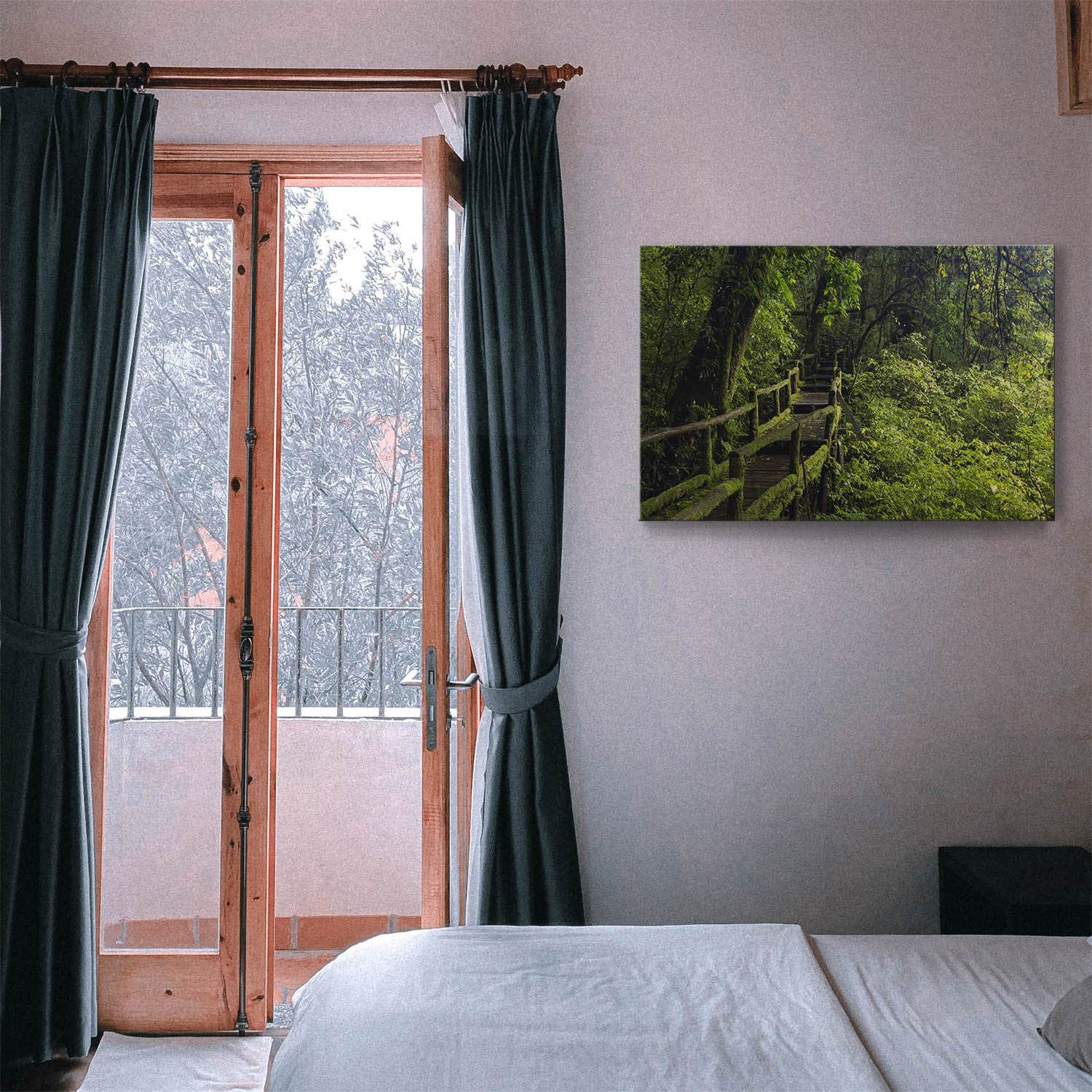 Wald & Bäume Wanderung als Keilrahmenbild 180x90cm