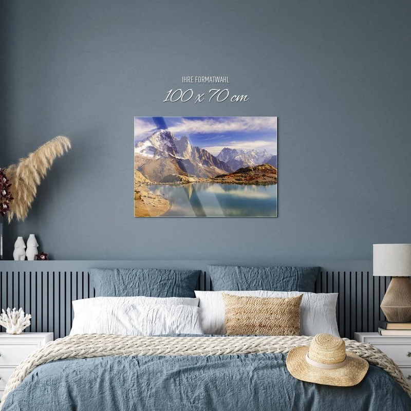 Berge & Gebirge Crystal Lakes Franz. Alpen als Acrylglasverbund Bild 100x70cm