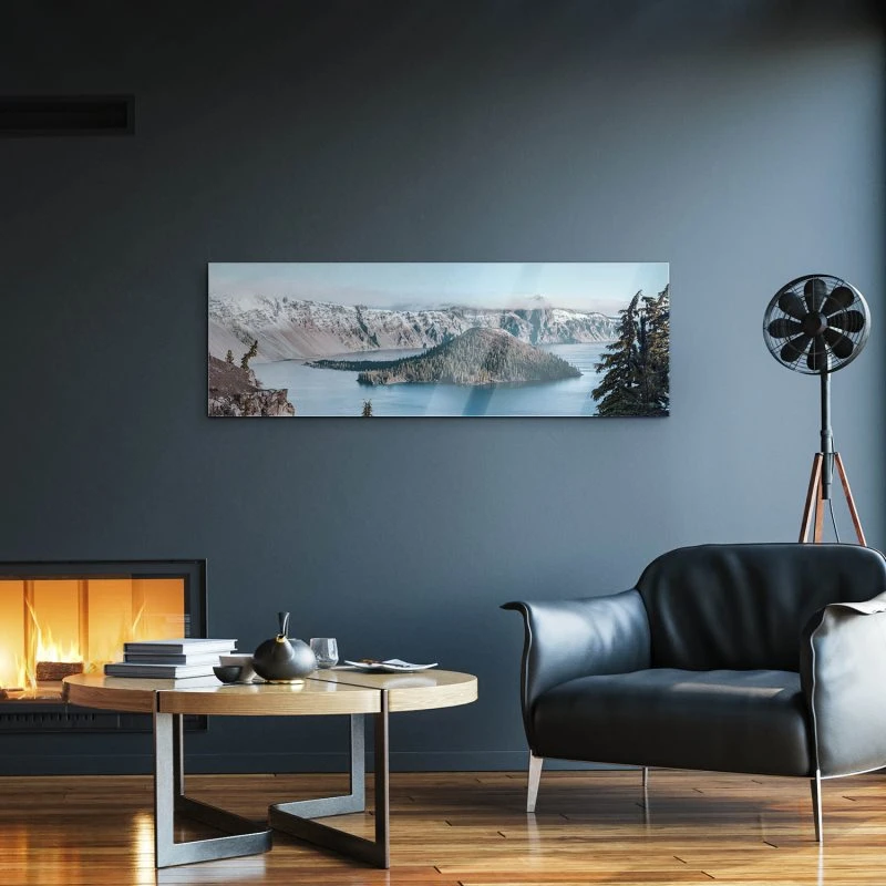 Flüsse & Seen Crater Lake Vulkan als Acrylglasverbund Bild 150x50cm