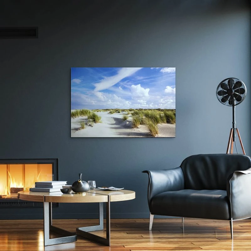 Strand & Meer Dünen Langenoog Nordsee als Alu-Dibond Bild 120x80cm